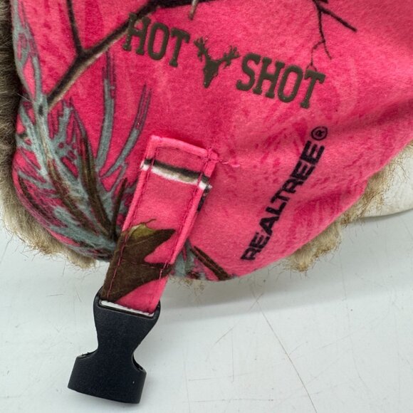 Hot Shot Realtree Women Insulated Trapper w/ Faux Fur One Size Pink Camo Outdoor - Picture 6 of 11